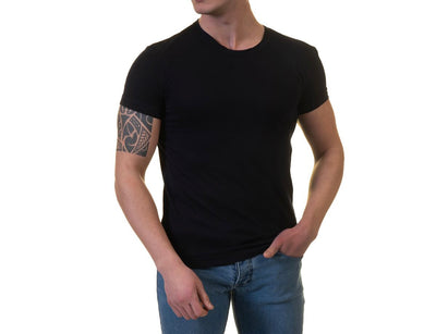 Luxury Touch Cotton Stretch T-Shirt Black T-1