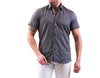 Cotton Short Sleeve Gray Button Up SS25