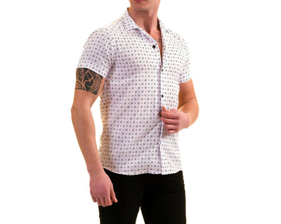 Cotton White Printed Short Sleeve SS24