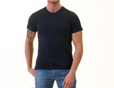 Luxury Touch Cotton Stretch T-Shirt Black T-1
