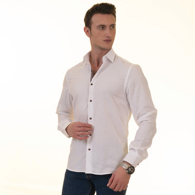 Men's Long Sleeve Button Up / Calvin White R3